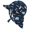 Jan & Jul Sun Soft UV Baby Cap - Navy Whale Tales