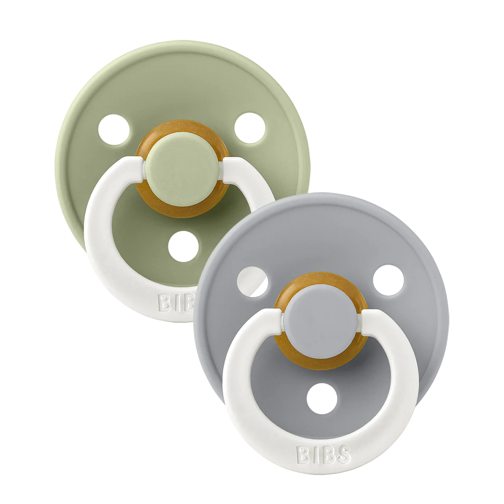 BIBS Round Colour Pacifiers GLOW - Size 2 (6-18m)