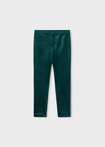 Mayoral Basic Velvet Leggings - Nenufar Green