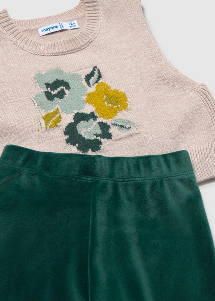 Mayoral 3pc Sweater Vest Set - Water Lily