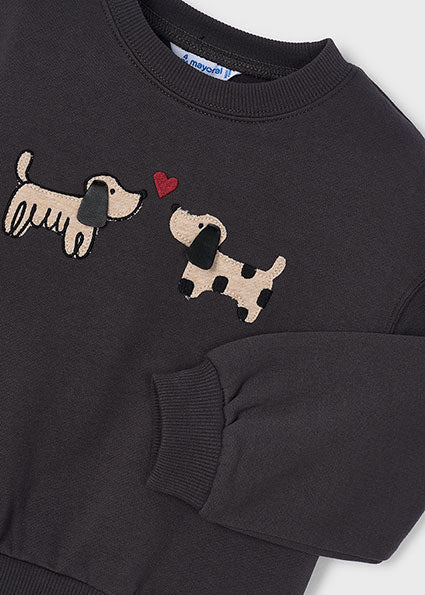 Mayoral Pullover Puppy Sweater - Coal