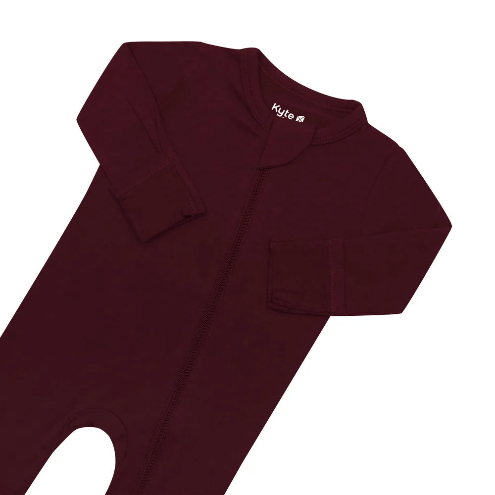 Kyte Baby Zippered Footie - Burgundy
