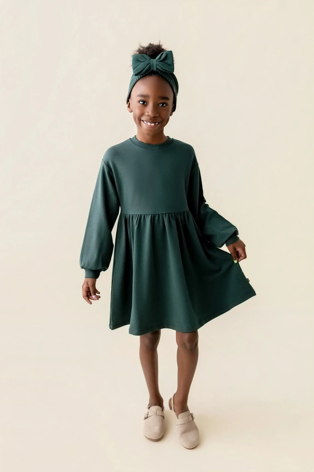 Kyte Baby Long Sleeve Skater Dress - Cypress