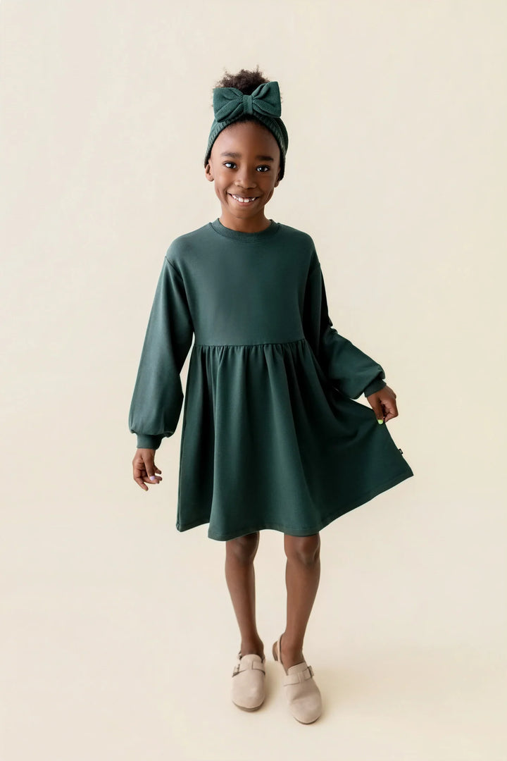 Kyte Baby Long Sleeve Skater Dress - Cypress