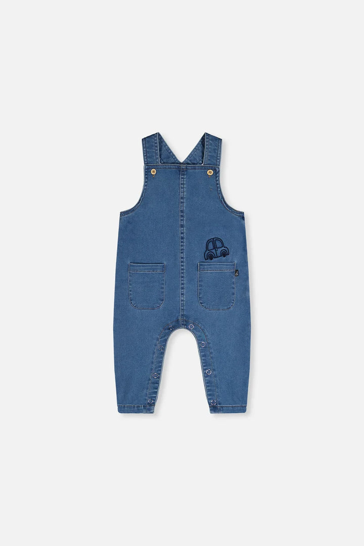 Deux Par Deux French Terry Denim Overall - Light Blue Denim