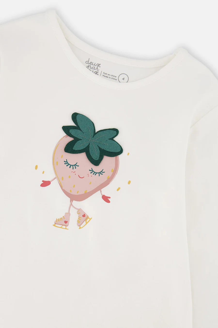 Deux Par Deux Organic Cotton Long Sleeve Printed Shirt - Off White