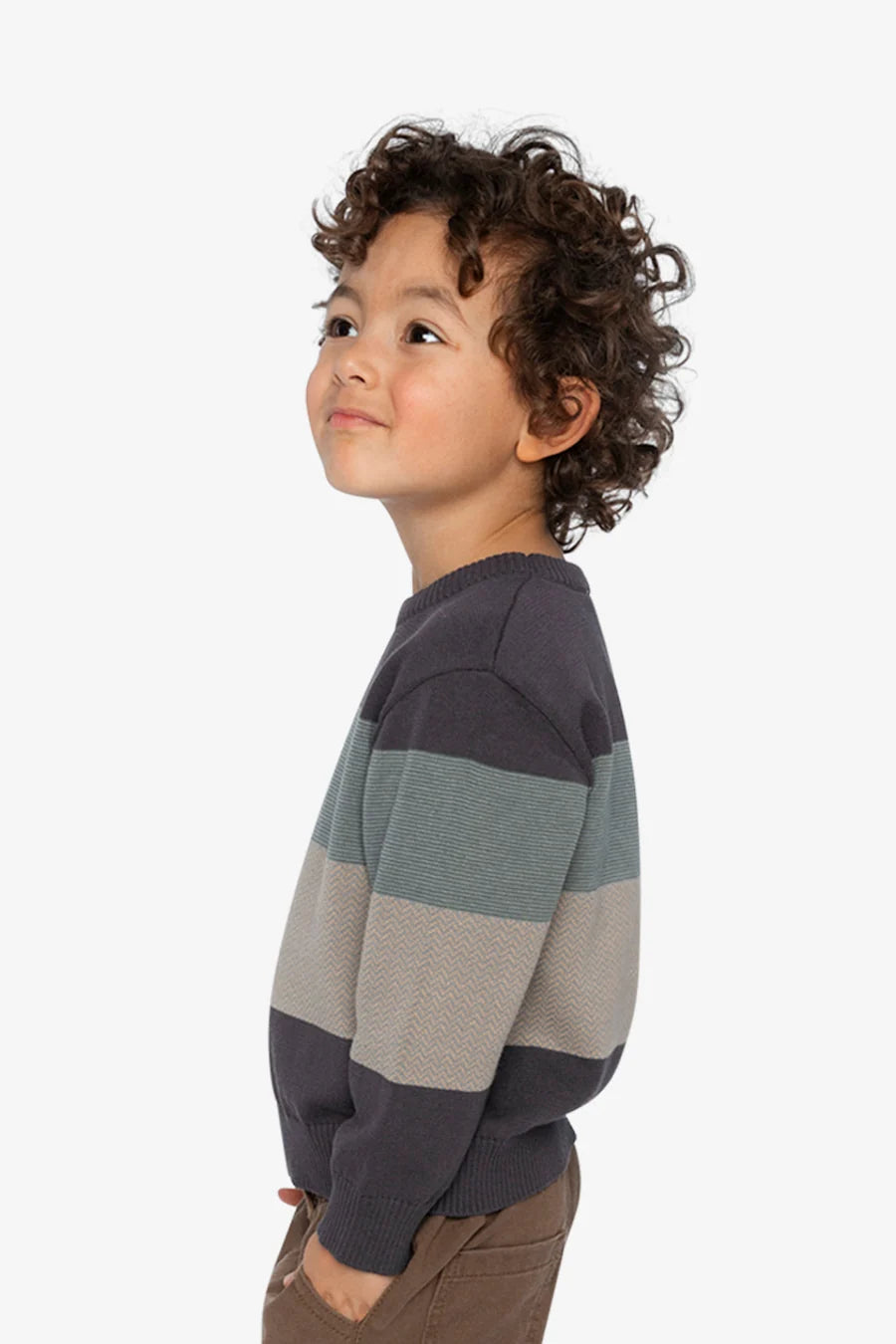 Deux Par Deux Color Block Sweater - Anthracite/Black