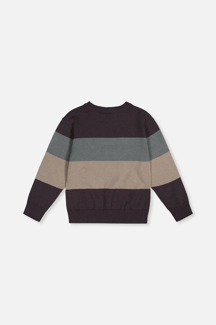 Deux Par Deux Color Block Sweater - Anthracite/Black