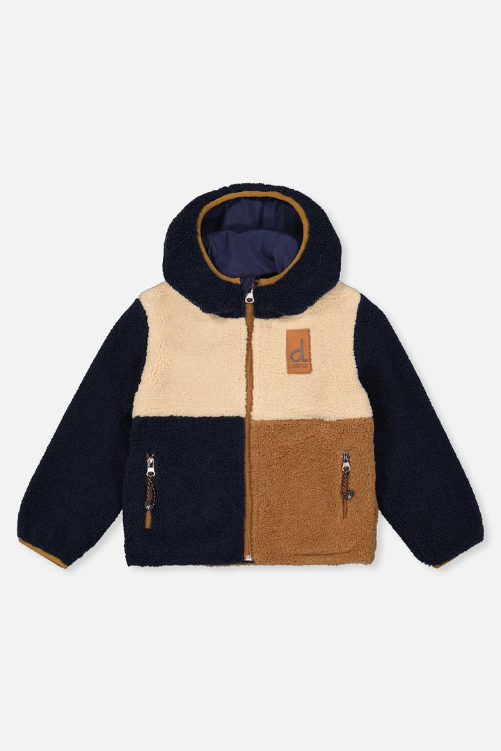 Deux Par Deux Reversible Mid-Season Jacket - Blue/Beige