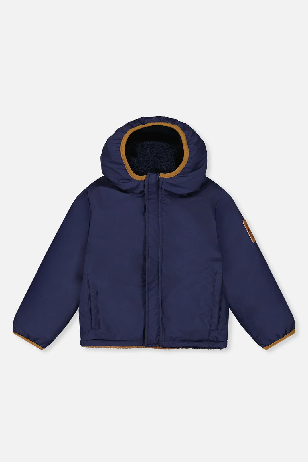 Deux Par Deux Reversible Mid-Season Jacket - Blue/Beige