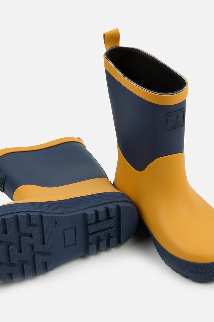 Deux Par Deux Rain Boot - Yellow/Navy