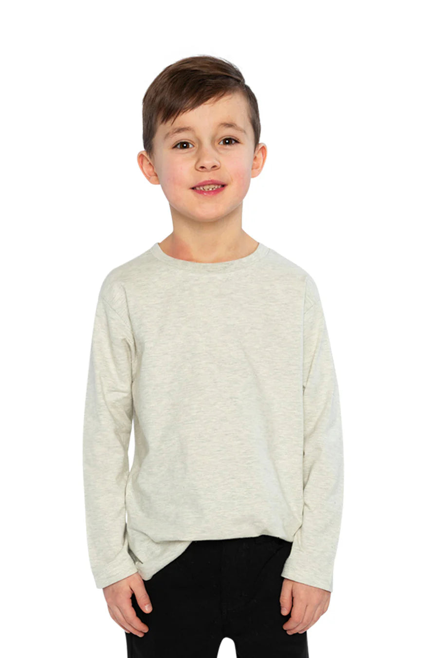 Deux Par Deux Organic Cotton Long Sleeve T-Shirt Heather Grey