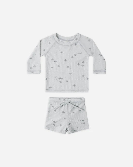 Quincy Mae Finn Rashguard &amp; Short Set - Fish