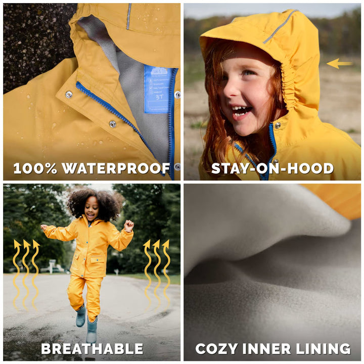Jan &amp; Jul Cozy-Dry Rain Jacket - Apricot Flower