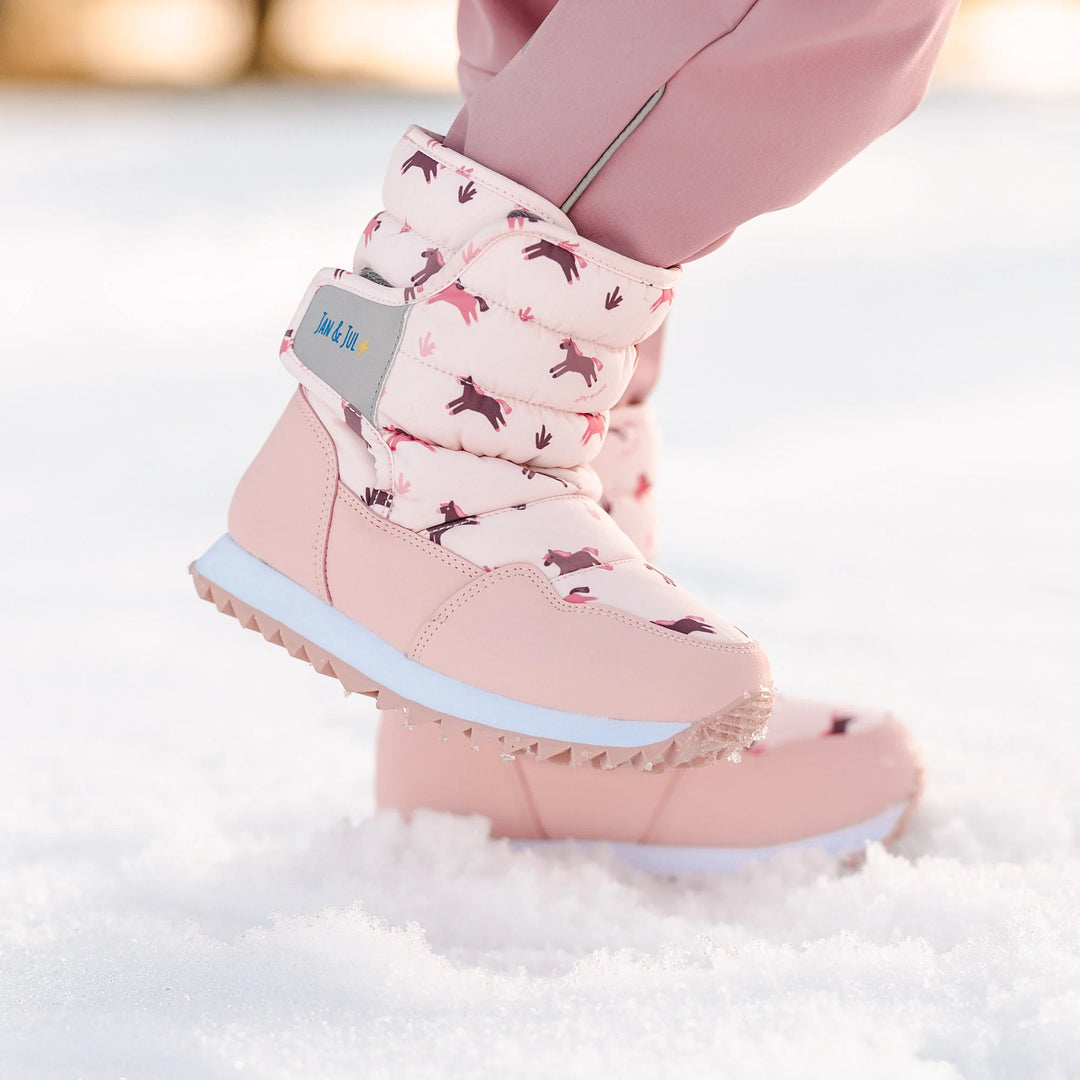 Jan &amp; Jul Toasty-Dry Tall Puffy Winter Boots - Pink Ponies