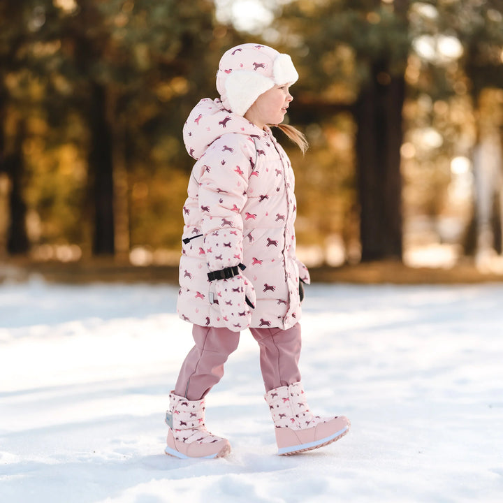 Jan &amp; Jul Toasty-Dry Tall Puffy Winter Boots - Pink Ponies