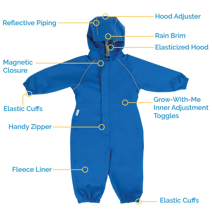 Jan &amp; Jul Cozy-Dry Fleece Rain Play Suit - Dark Spruce
