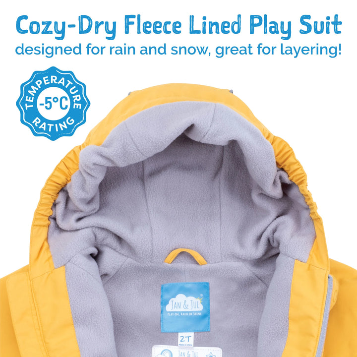 Jan &amp; Jul Cozy-Dry Fleece Rain Play Suit - Dark Spruce