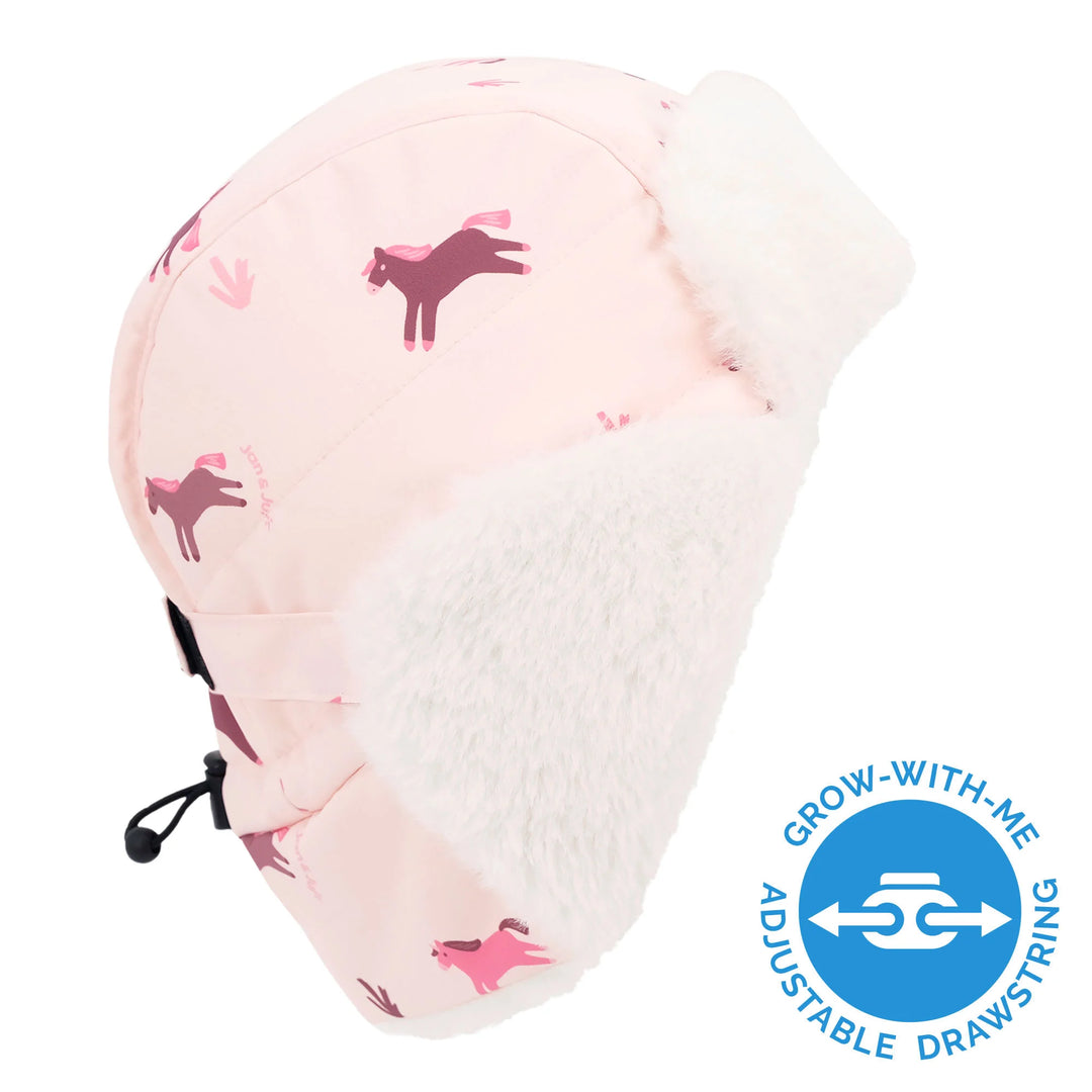 Jan &amp; Jul Toasty-Dry Trapper Winter Hat - Pink Ponies