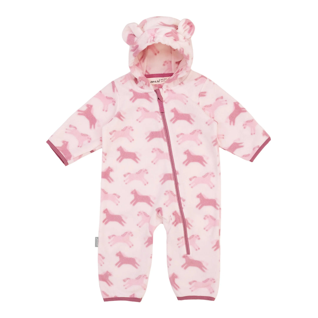 Jan &amp; Jul Fleece Suit - pink Ponies