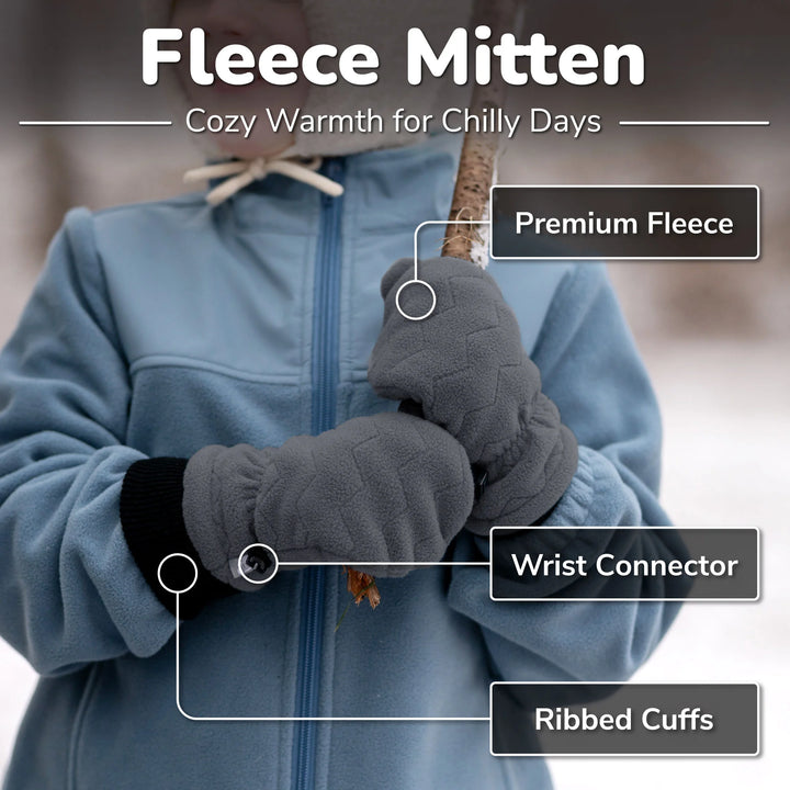 Jan &amp; Jul Fleece Mittens w/Ribbed Cuff - Dusty Pink