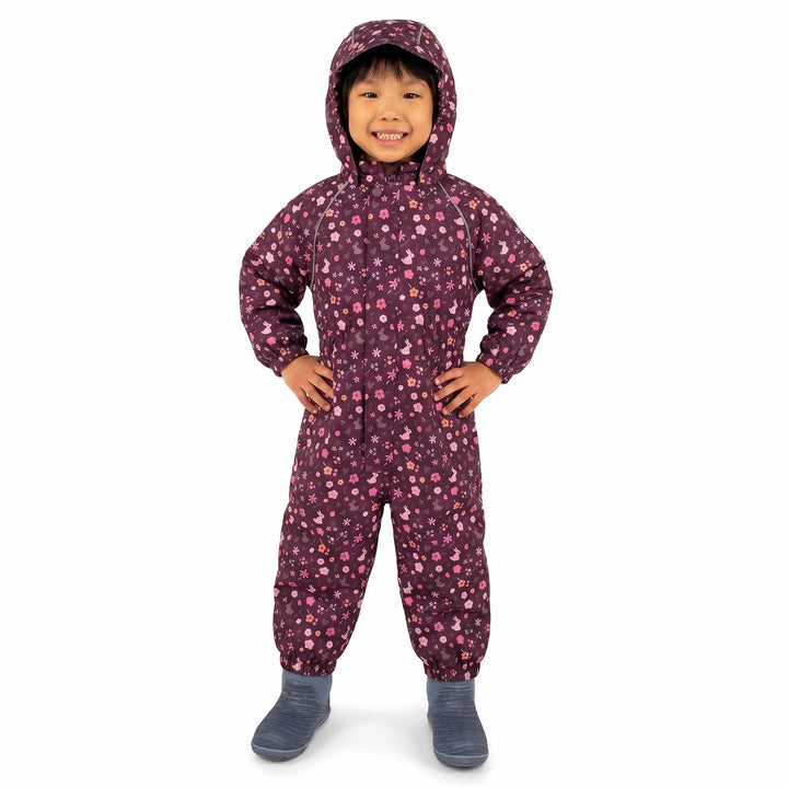 Jan &amp; Jul Cozy-Dry Fleece Rain Play Suit - Bunny Blooms