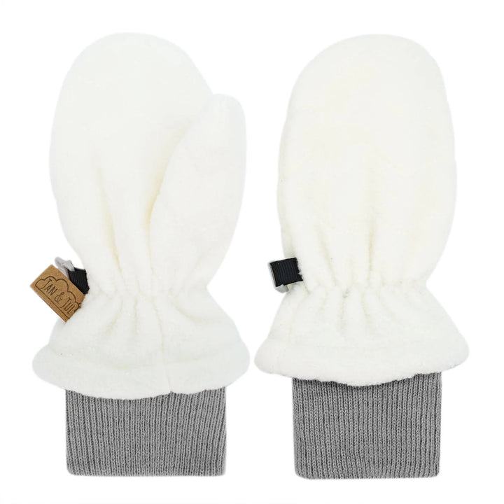 Jan &amp; Jul Fleece Mittens w/Ribbed Cuff - Cream