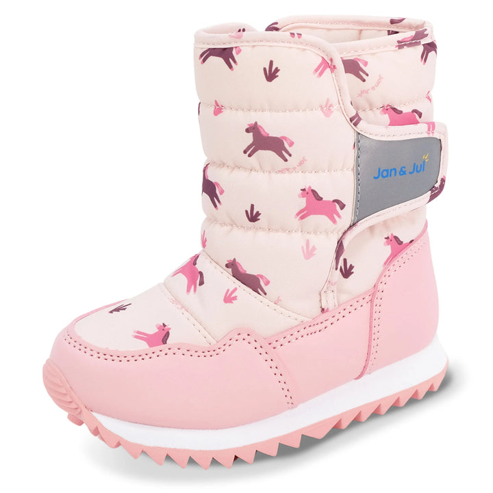 Jan &amp; Jul Toasty-Dry Tall Puffy Winter Boots - Pink Ponies